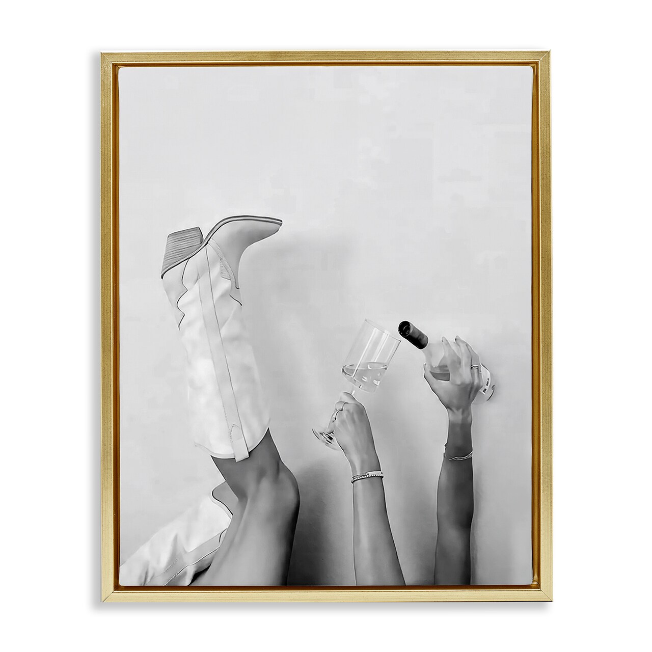 Stupell Industries Cowgirl with Champagne Glass Floating Frame By Lettered and Lined